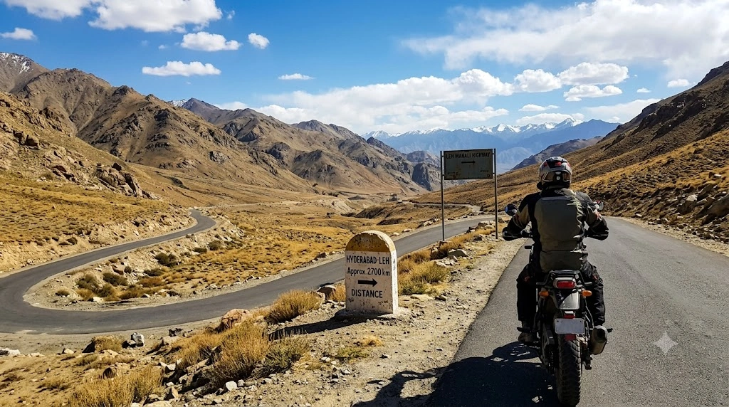 Hyderabad to Leh Distance by Road