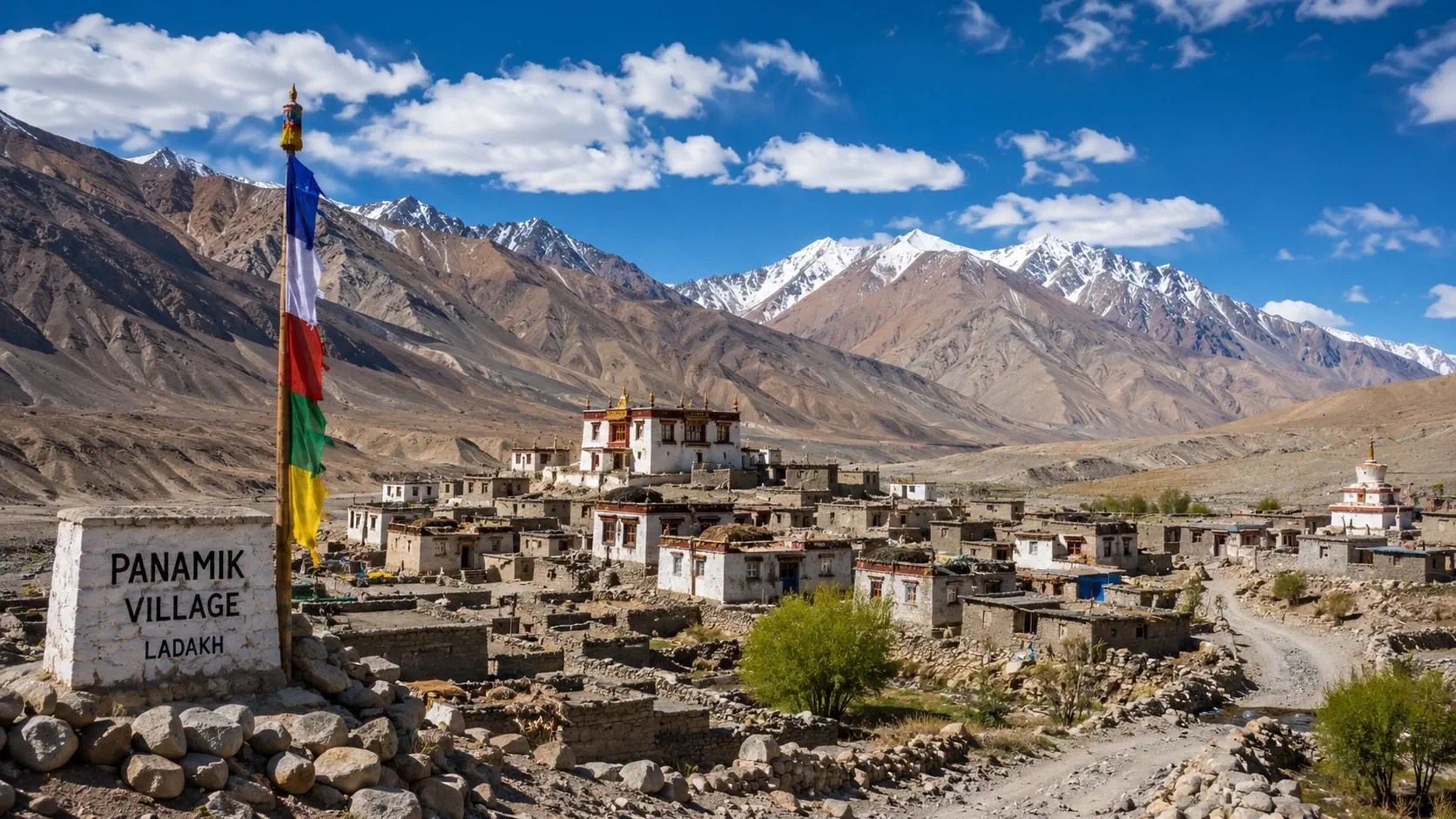 Panamik is a picturesque village located in the Nubra Valley of Ladakh