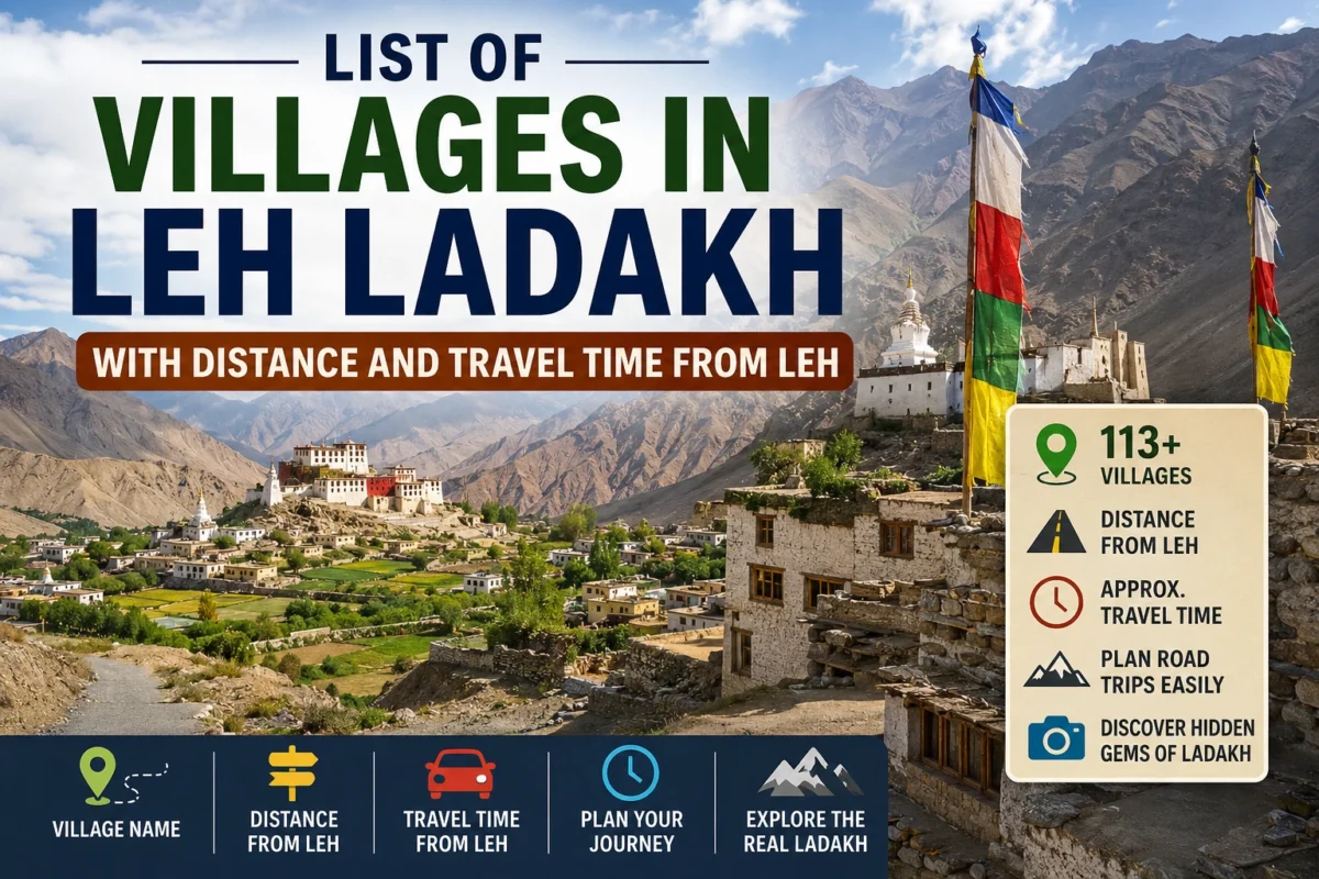 Villages Distance from Leh Ladakh